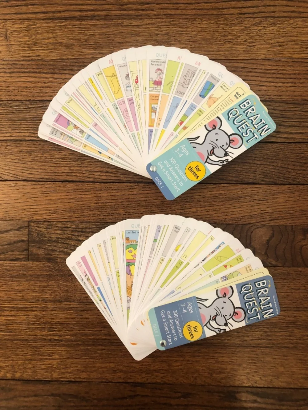 Brain Quest Question & Answer Cards, My First (Ages 2-3) & For Threes (Ages 3-4)